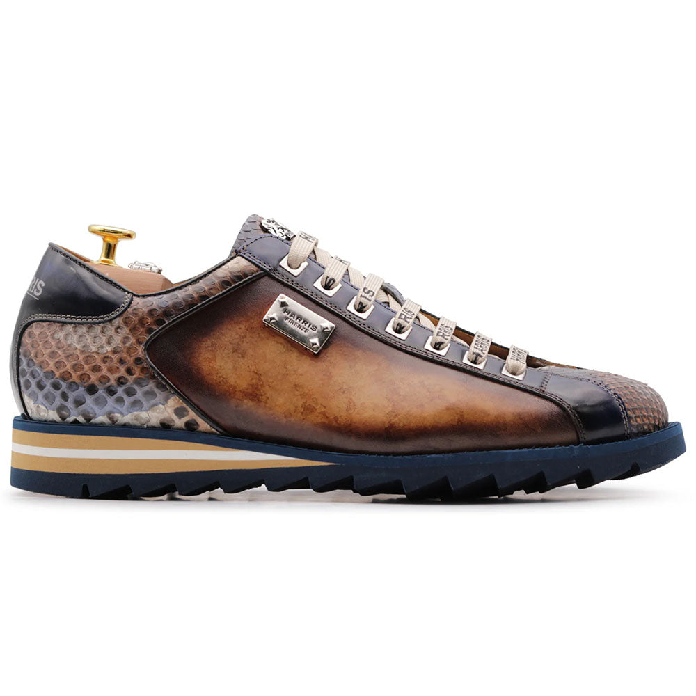 Harris Firenze 1913 Genuine Python & Leather Sneakers Brown