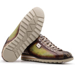 Harris Firenze 1913 Genuine Python & Leather Sneakers Green