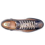 Harris Firenze 1913 Genuine Python & Leather Sneakers Brown