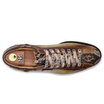 Harris Firenze 1913 Genuine Python & Leather Sneakers Green