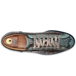 Harris Firenze 1913 Genuine Python & Leather Sneakers Turquoise