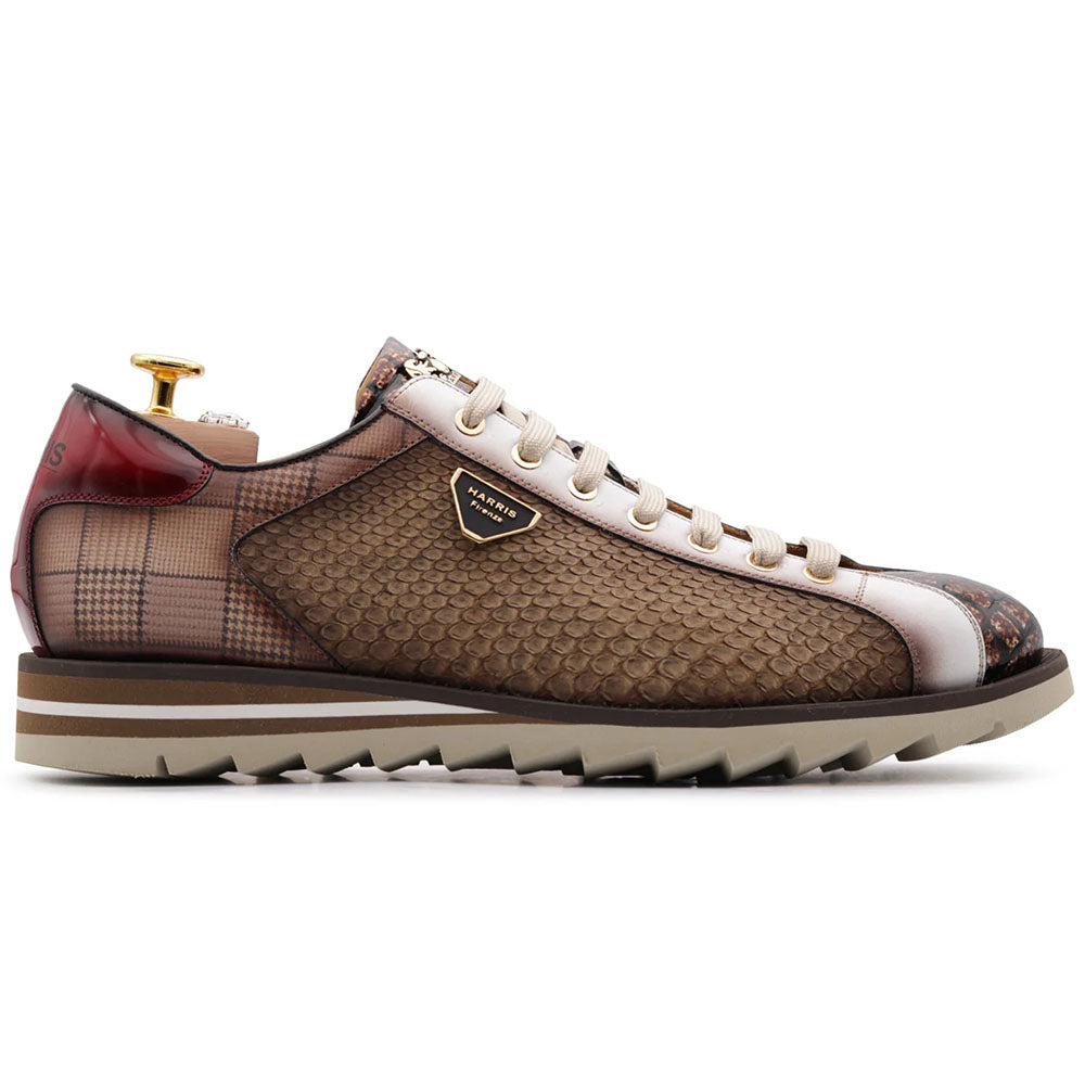 Harris Firenze 1913 Genuine Python & Nubuck Print Sneakers Brown