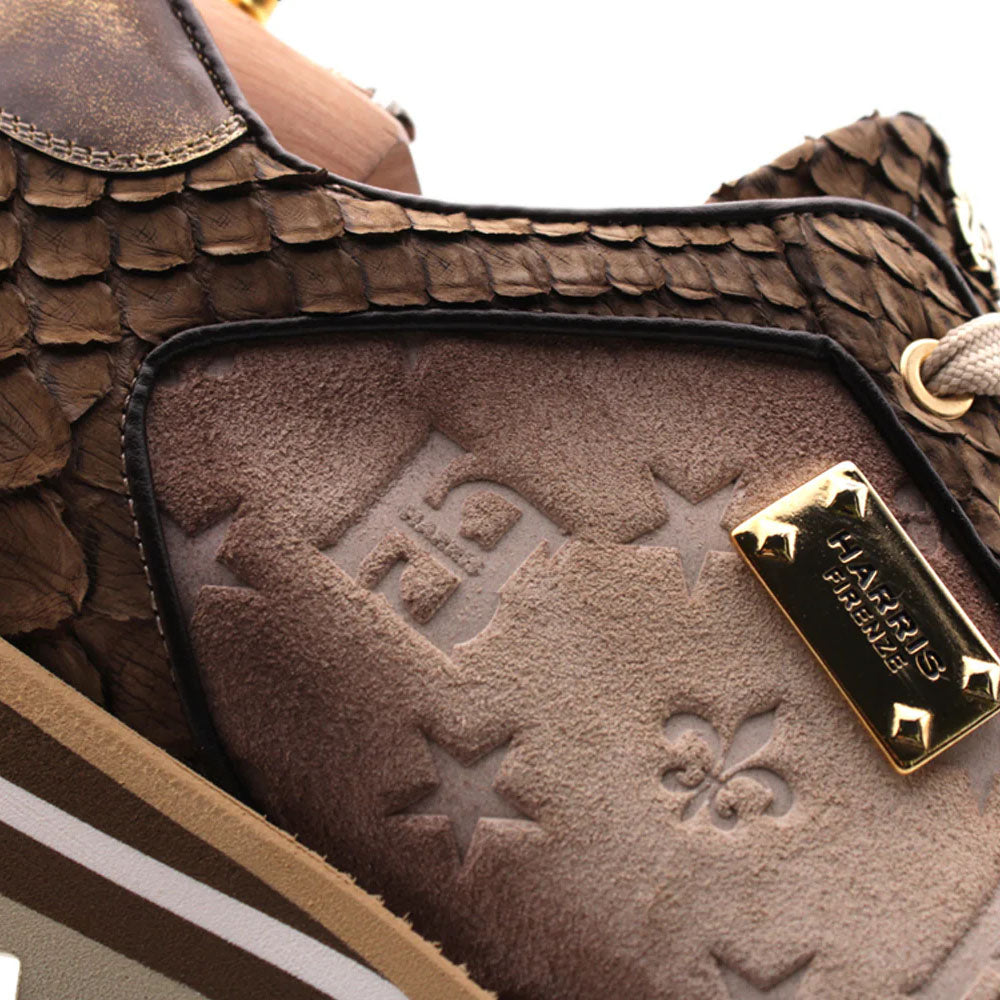 Harris Firenze 1913 Genuine Python & Monogram Sneakers Brown