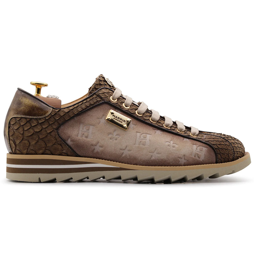 Harris Firenze 1913 Genuine Python & Monogram Sneakers Brown