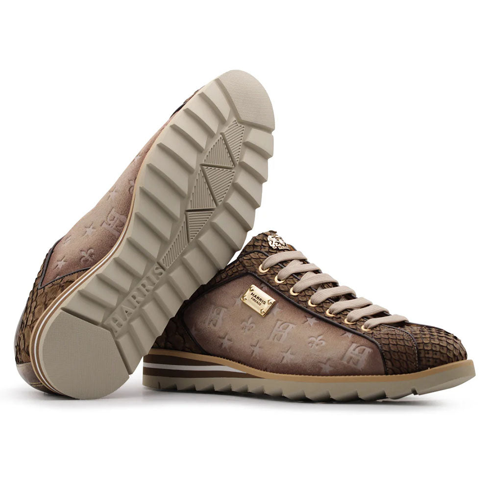 Harris Firenze 1913 Genuine Python & Monogram Sneakers Brown