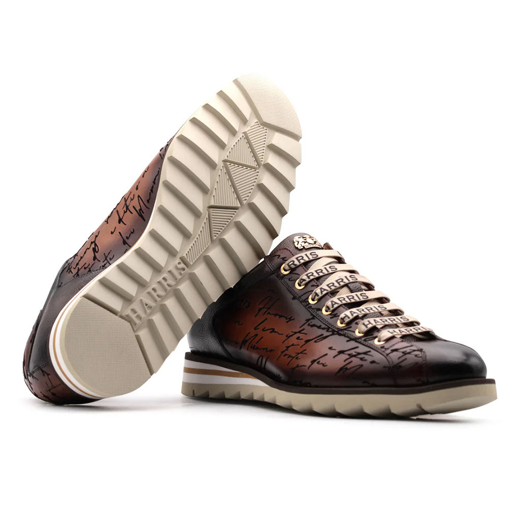 Harris Firenze 1913 Signature Hand-Painted Sneakers Brown