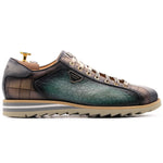 Harris Firenze 1913 Elephant Embossed & Tweed Sneakers Green