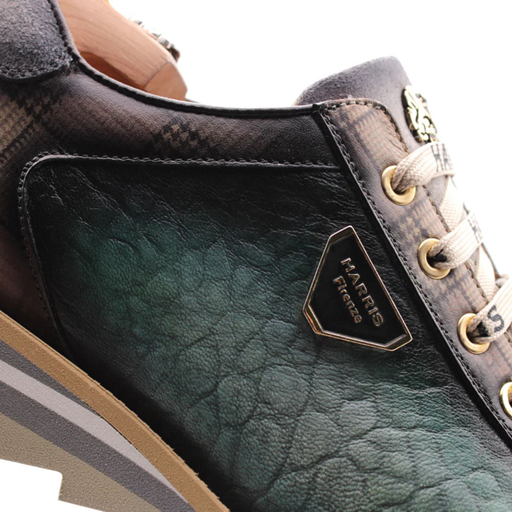 Harris Firenze 1913 Elephant Embossed & Tweed Sneakers Green