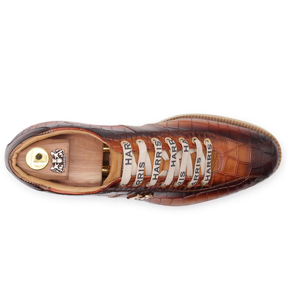 Harris Firenze 1913 Crocodile Embossed Sneakers Brown