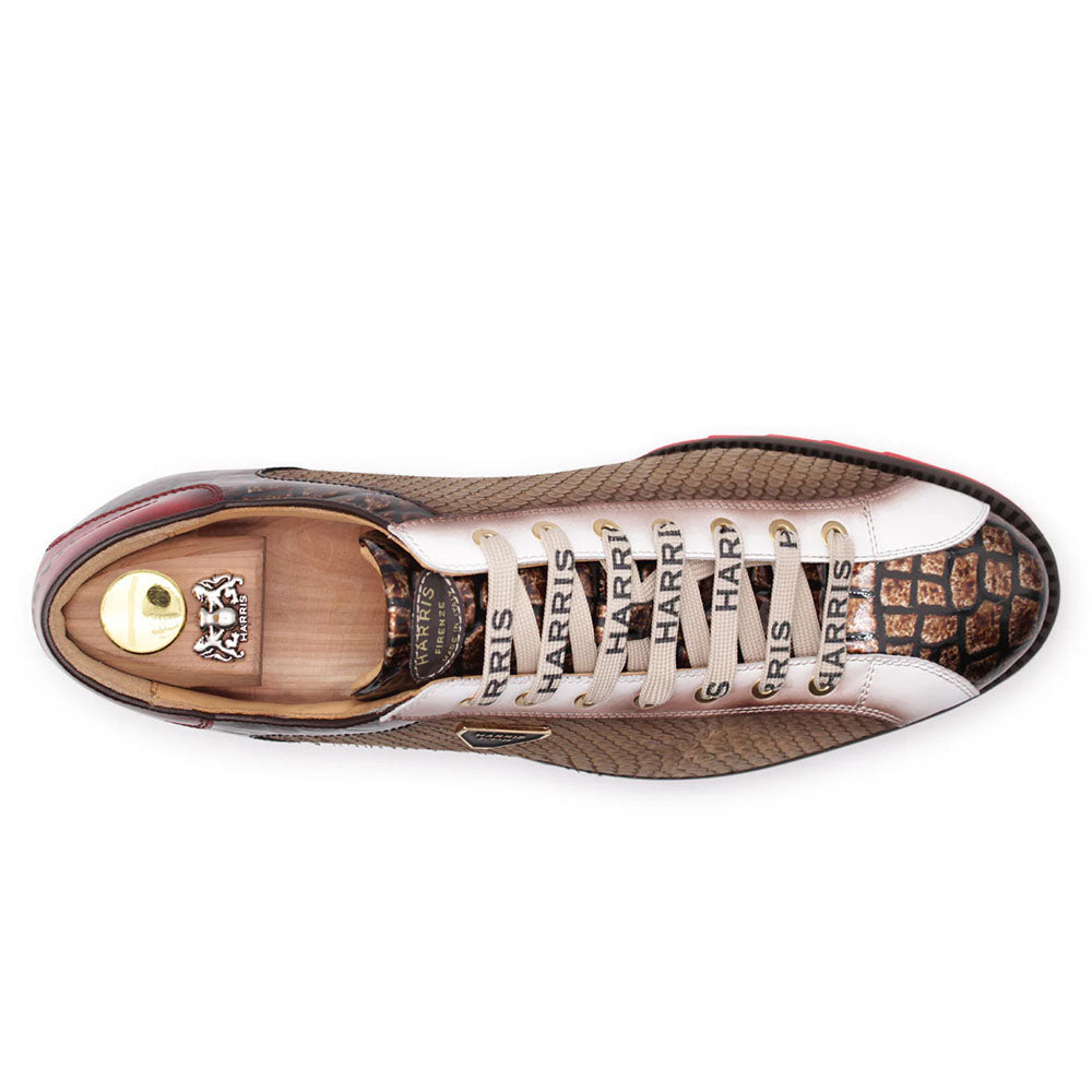 Harris Firenze 1913 Genuine Python & Crocodile Embossed Sneakers Brown