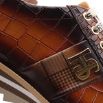 Harris Firenze 1913 Crocodile Embossed Sneakers Brown