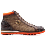 Harris Firenze 1913 Genuine Python & Crocodile Embossed Ankle Boot Brown