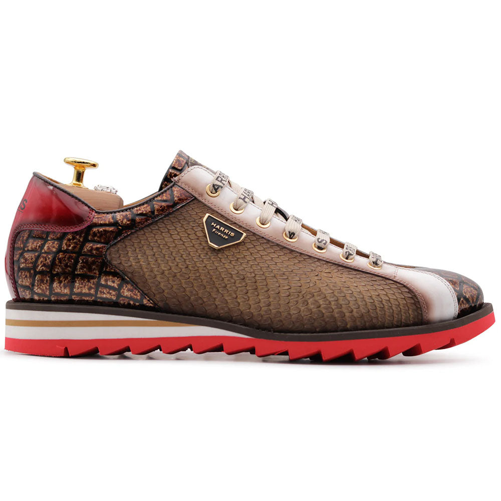 Harris Firenze 1913 Genuine Python & Crocodile Embossed Sneakers Brown