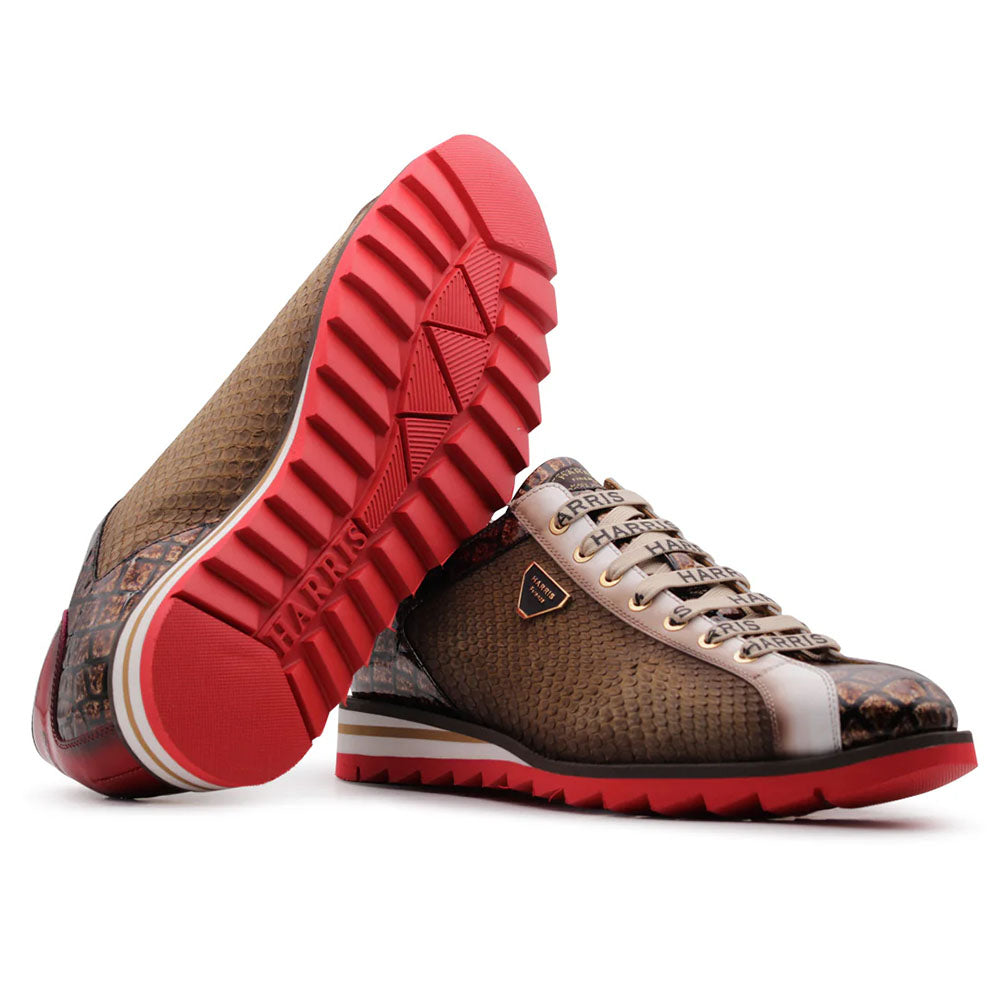 Harris Firenze 1913 Genuine Python & Crocodile Embossed Sneakers Brown