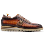 Harris Firenze 1913 Crocodile Embossed Sneakers Brown