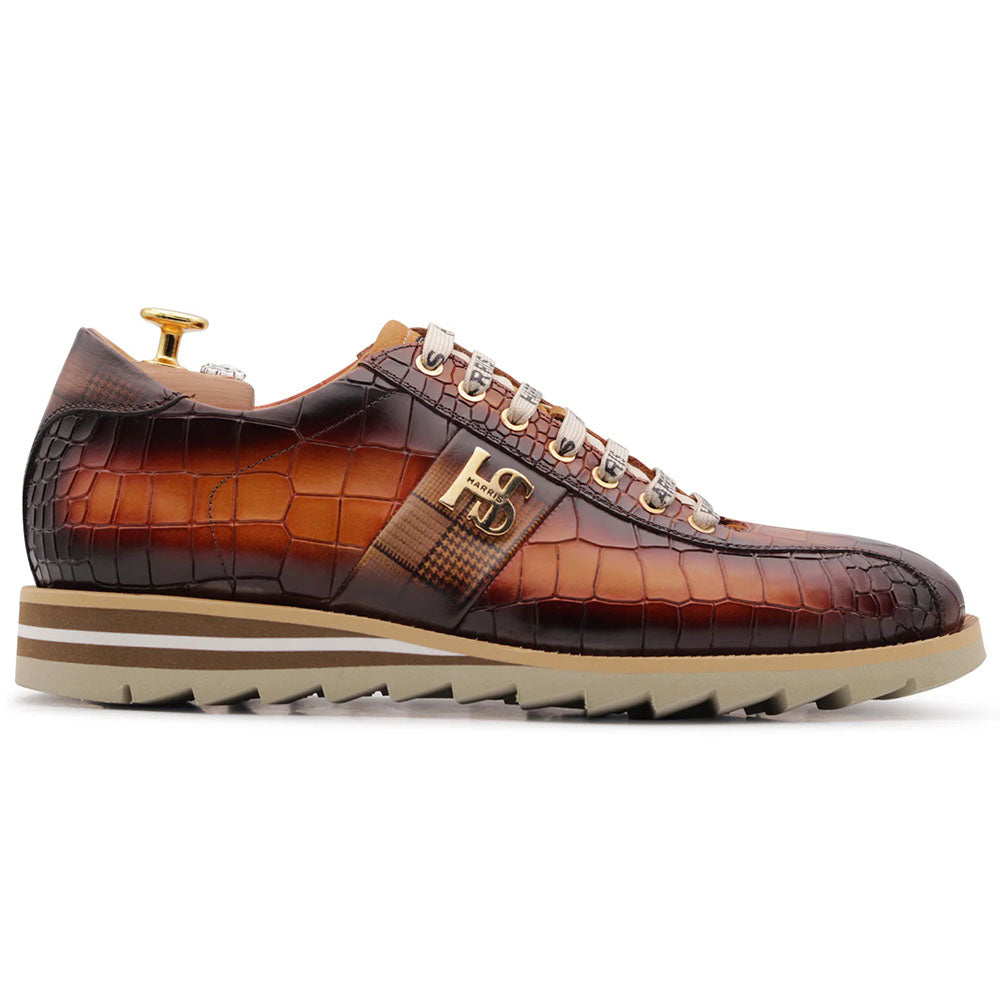 Harris Firenze 1913 Crocodile Embossed Sneakers Brown