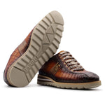 Harris Firenze 1913 Crocodile Embossed Sneakers Brown
