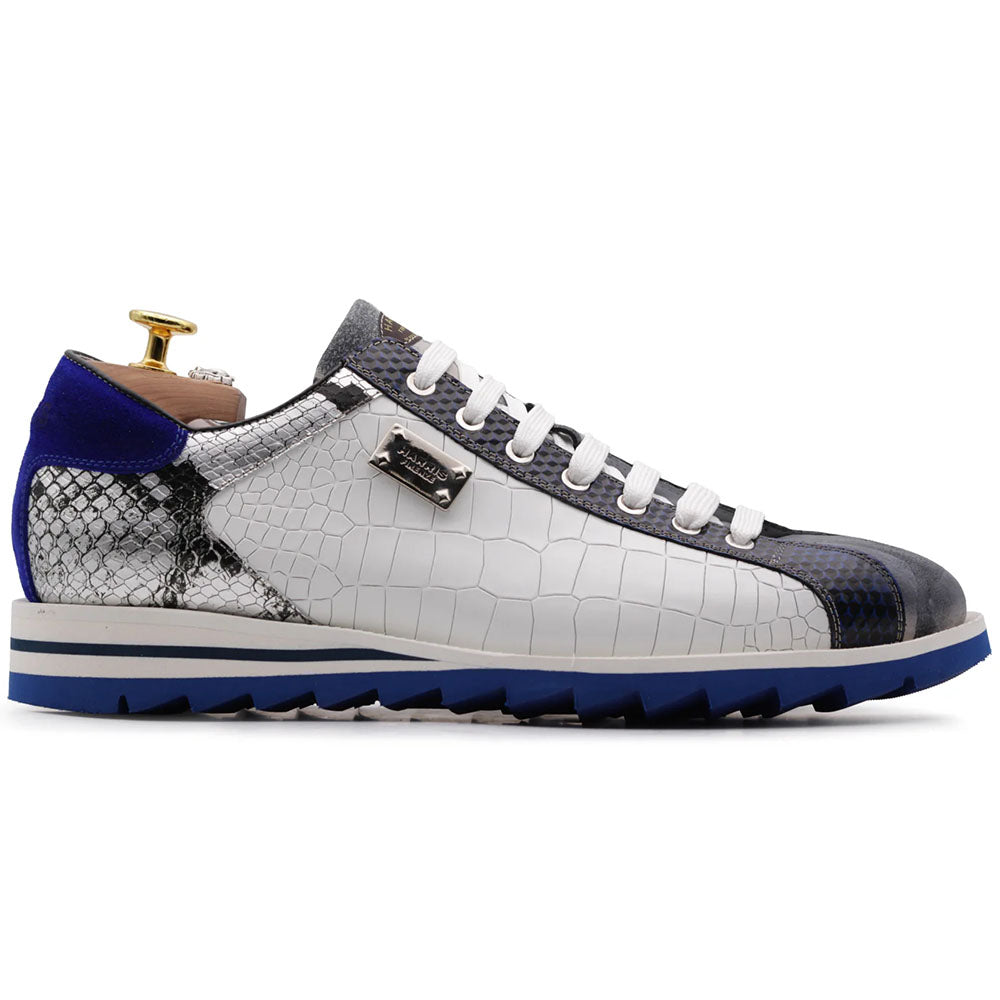 Harris Firenze 1913 Crocodile & Python Leather Sneakers White