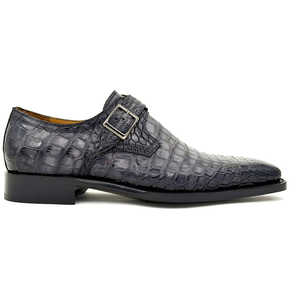 Ugo Vasare Elden Alligator Monk Strap Grey