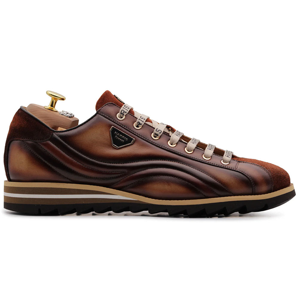 Harris Firenze 1913 Hand-Painted Leather & Suede Sneakers Brown