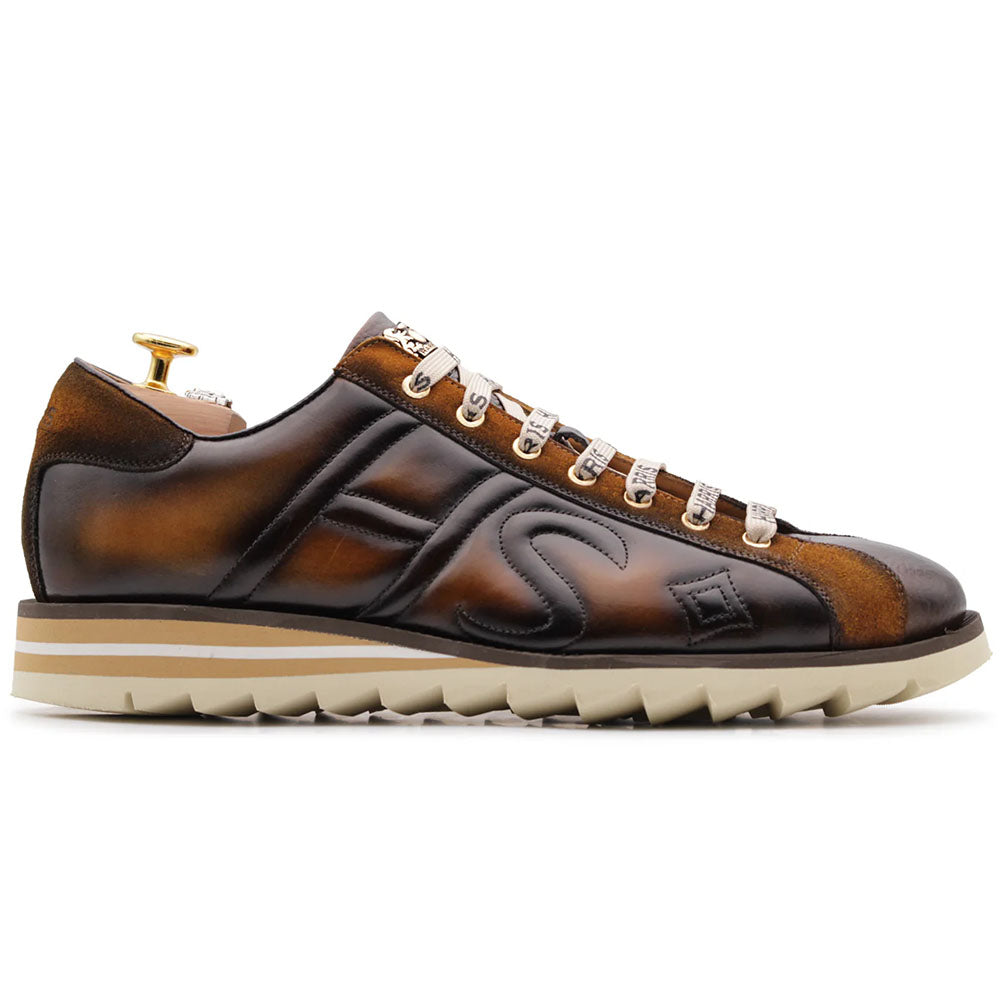 Harris Firenze 1913 Hand-Painted Leather Sneakers Brown