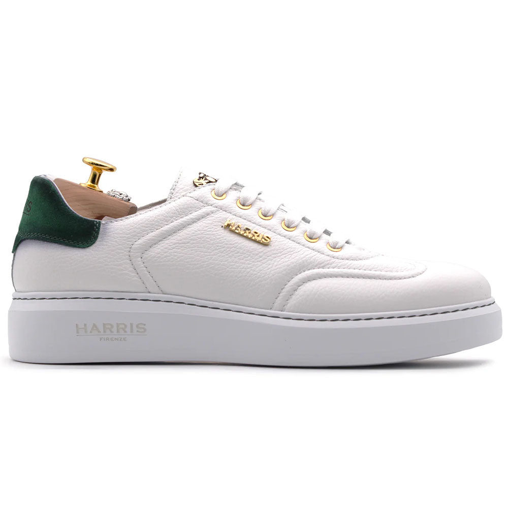 Harris Firenze 1913 Soft Leather Comfort Sneaker White / Green