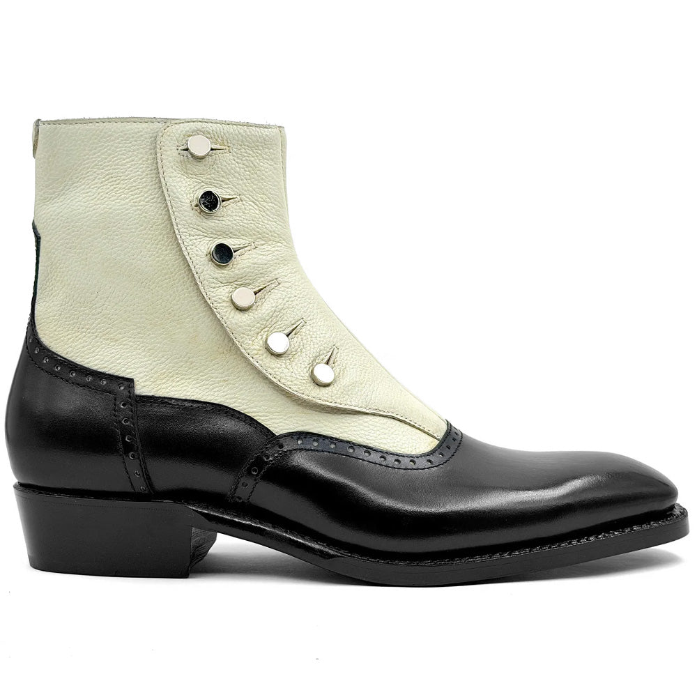 Ugo Vasare Liam Pebble Grain Zipper Boot Black / White