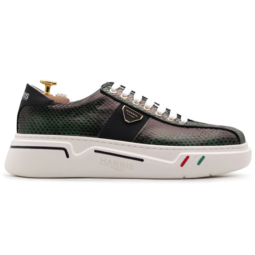 Harris Firenze 1913 Cassette Sole Python Sneaker Green