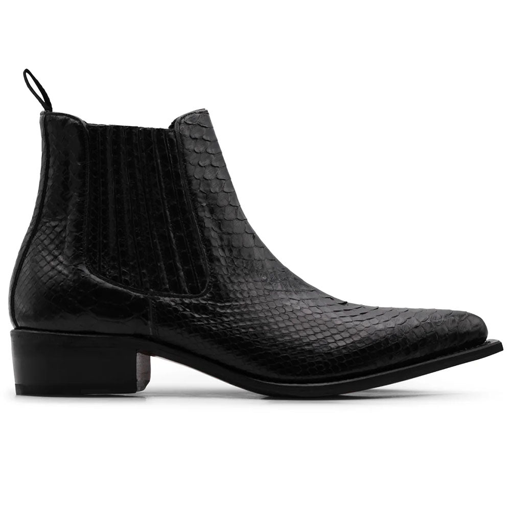 Harris Firenze 1913 Texan Python Ankle Boot Black