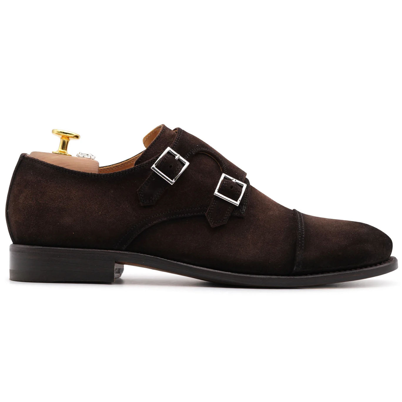 Harris Firenze 1913 Suede Double Monk Strap Dark Brown