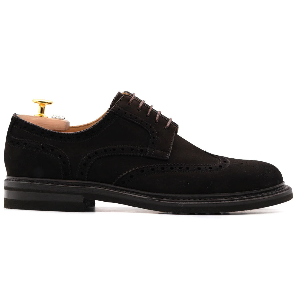 Harris Firenze 1913 Suede Wingtip Derby Dark Brown