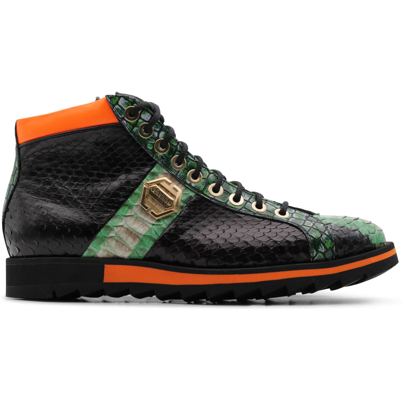 Harris Firenze 1913 Limited Edition Python Ankle Boot Black / Green