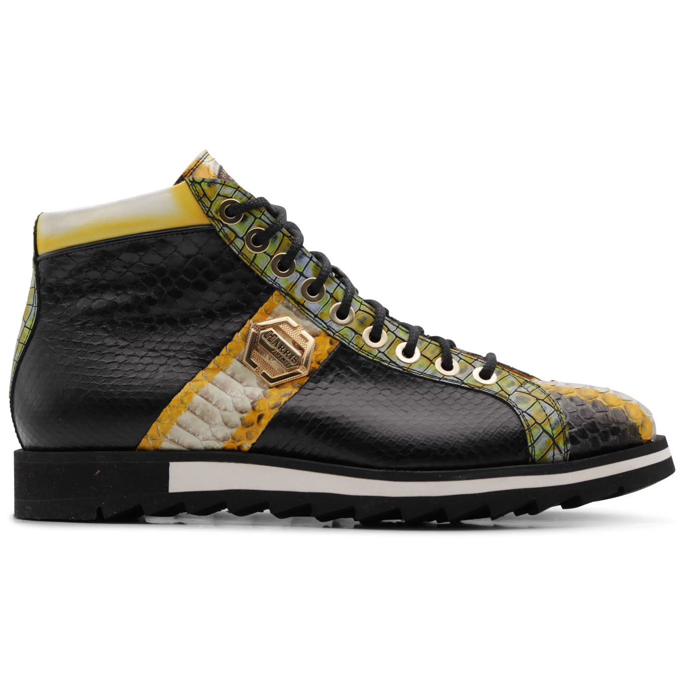 Harris Firenze 1913 Limited Edition Python Ankle Boot Black / Yellow