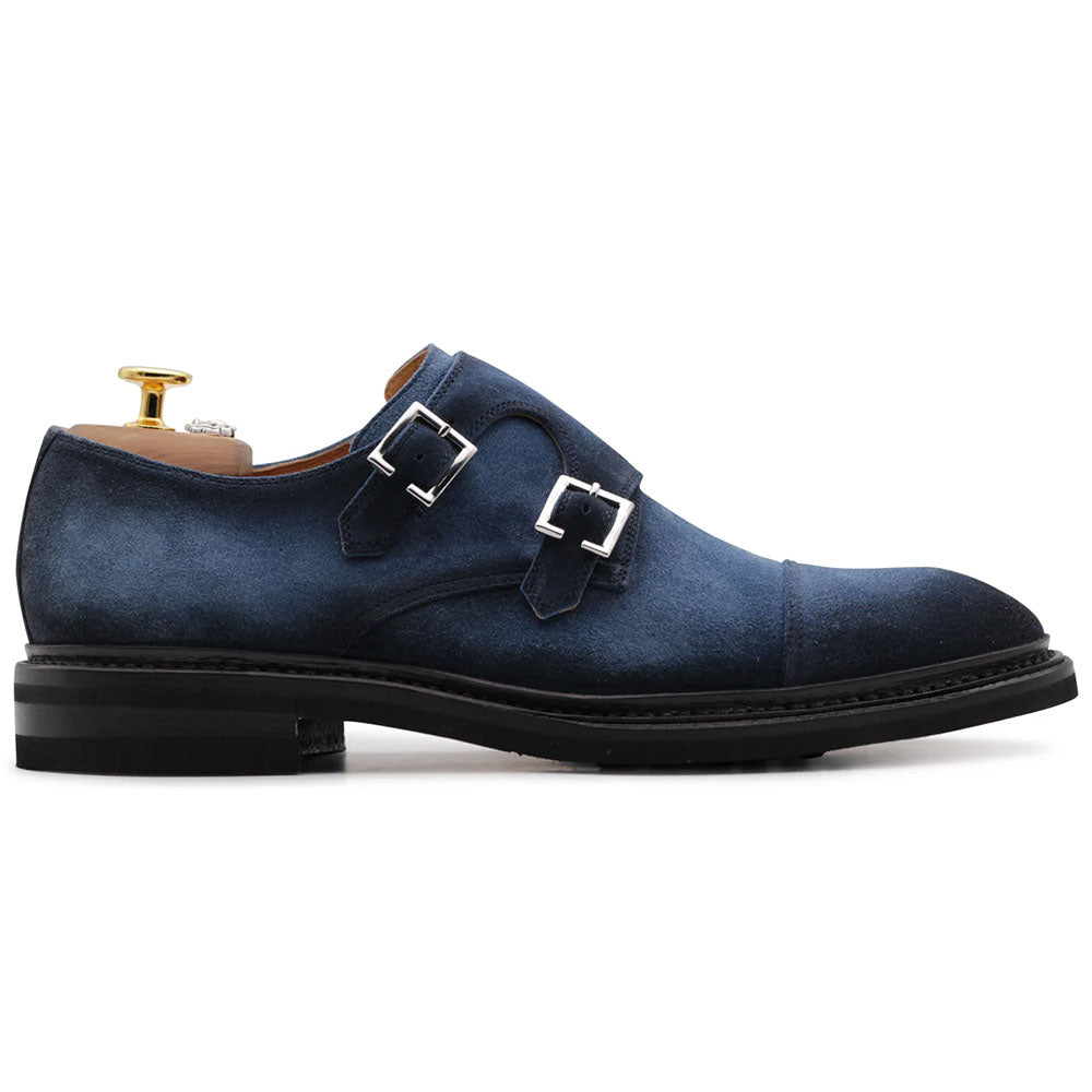 Harris Firenze 1913 Suede Double Monk Strap Blue