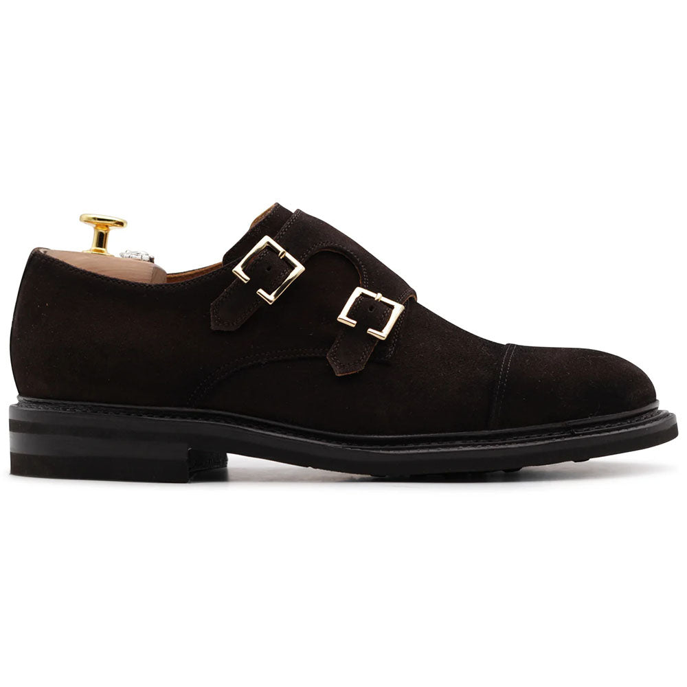 Harris Firenze 1913 Suede Double Monk Strap Dark Brown