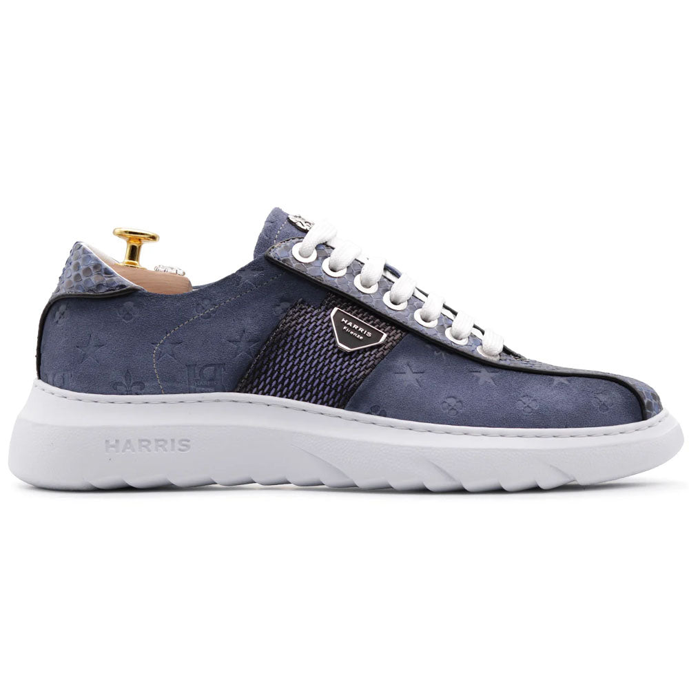Harris Firenze 1913 Python & Monogram Suede Sneakers Indigo ...