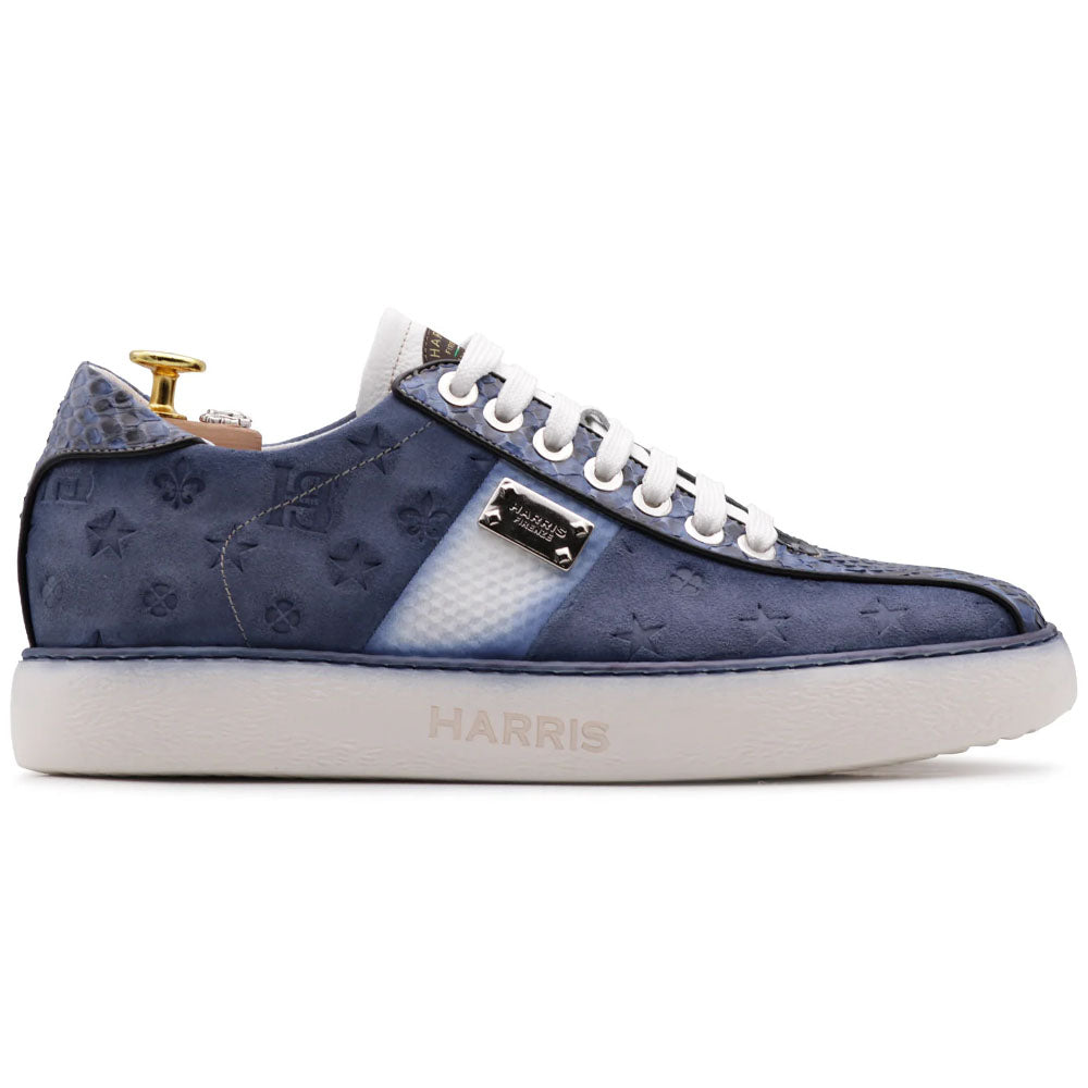 Harris Firenze 1913 Python & Monogram Suede Sneakers Indigo ...