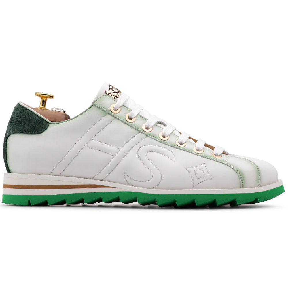 Harris Firenze 1913 Shaded Leather & Suede Sneaker White / Green