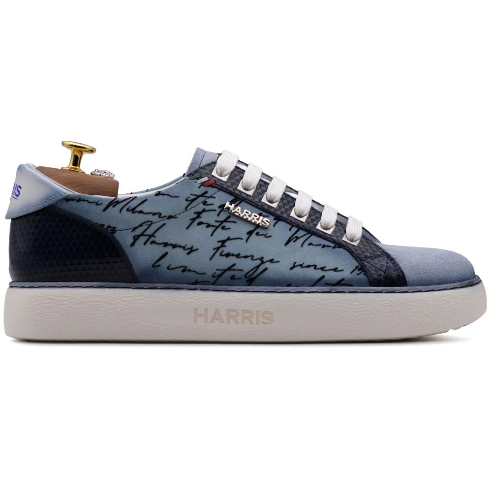 Harris Firenze 1913 Suede Writer Sneakers Celeste