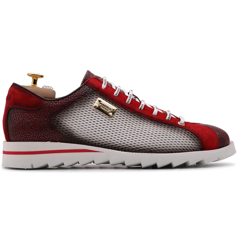 Harris Firenze 1913 Perforated Effect Printed Sneakers White / Red