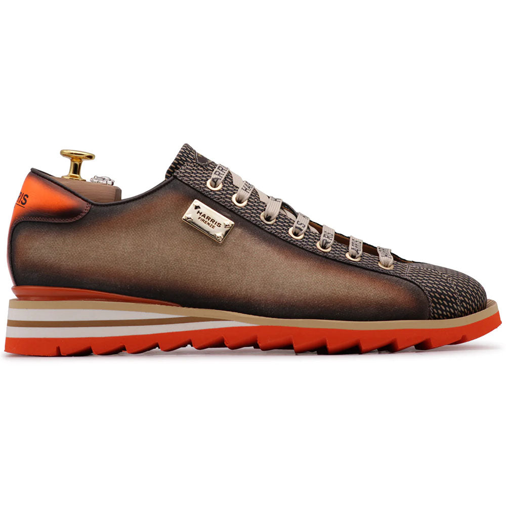 Harris Firenze 1913 Suede & Texture Effect Sneakers Brown