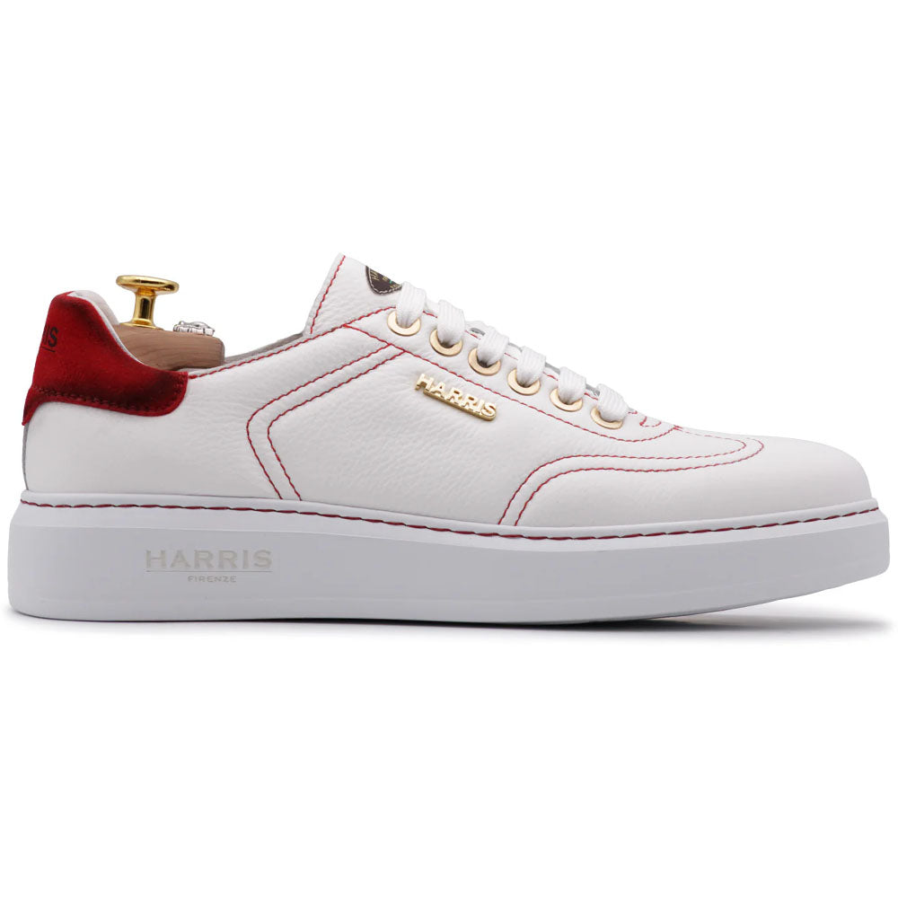 Harris Firenze 1913 Leather & Suede Comfort Sneakers White / Red