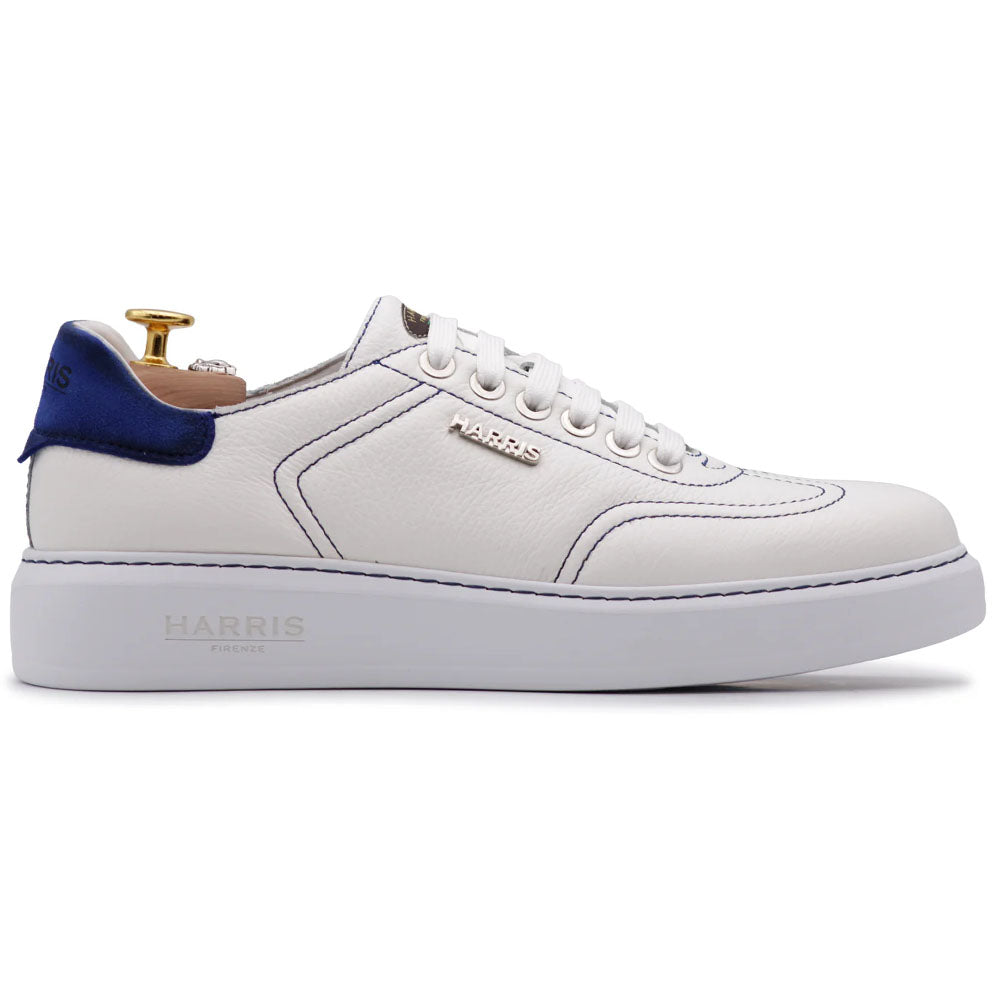 Harris Firenze 1913 Leather & Suede Comfort Sneakers White / Blue