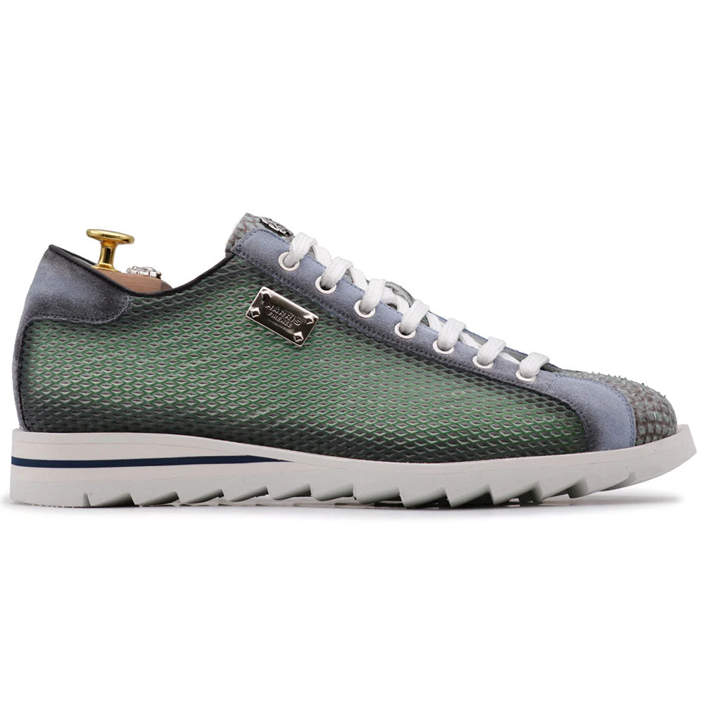 Harris Firenze 1913 Genuine Python & Printed Leather Sneakers Green
