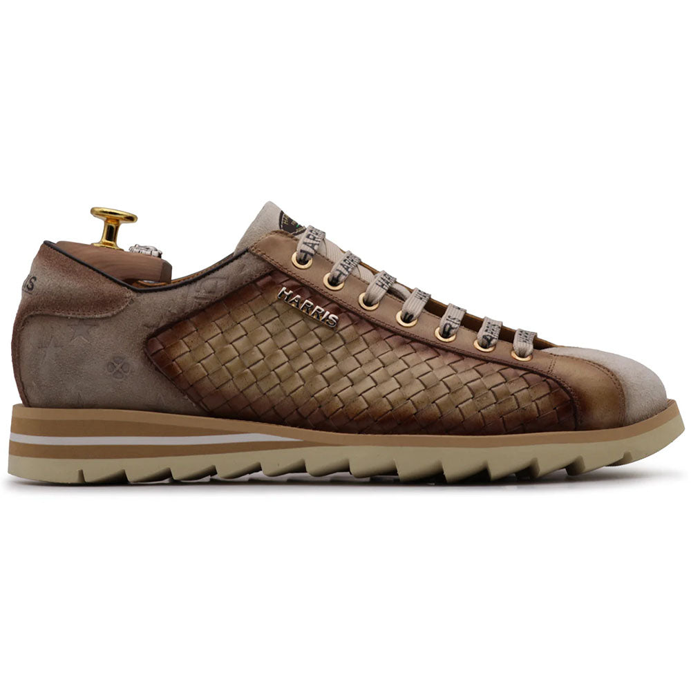 Harris Firenze 1913 Woven Suede Sneakers Beige / Taupe