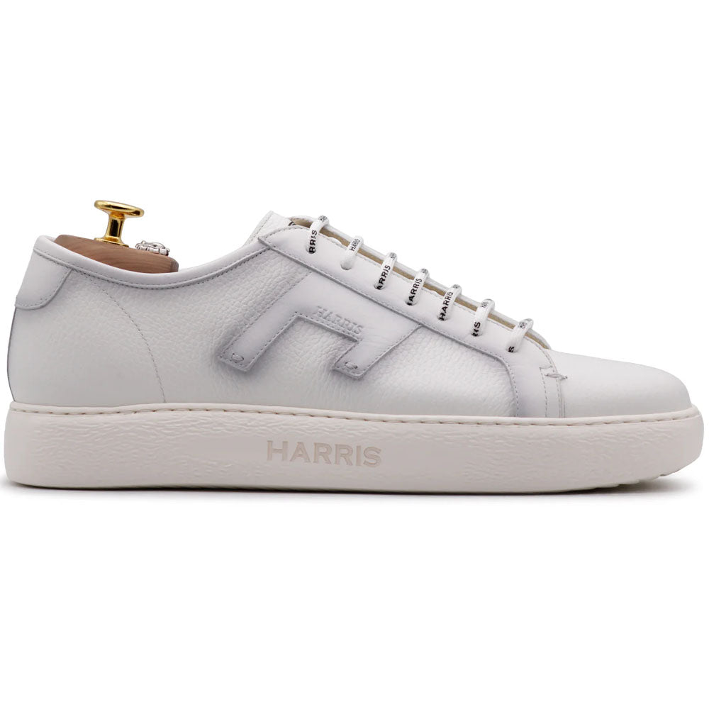 Harris Firenze 1913 Moose-Effect Leather Sneakers White