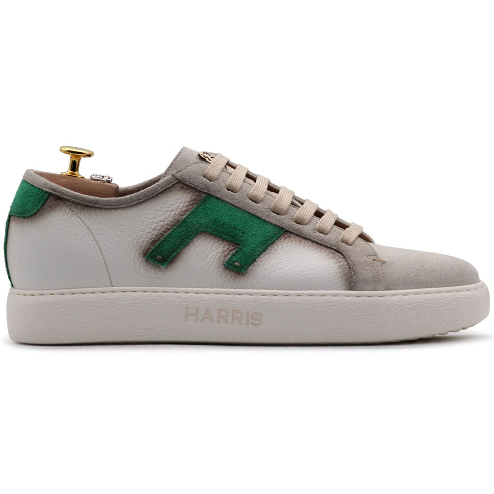Harris Firenze 1913 Moose-Effect Leather Sneakers White / Sand / Green