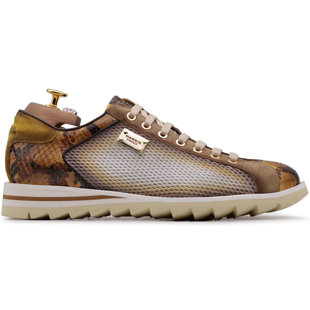 Harris Firenze 1913 Python Effect Perforated Sneakers Cream