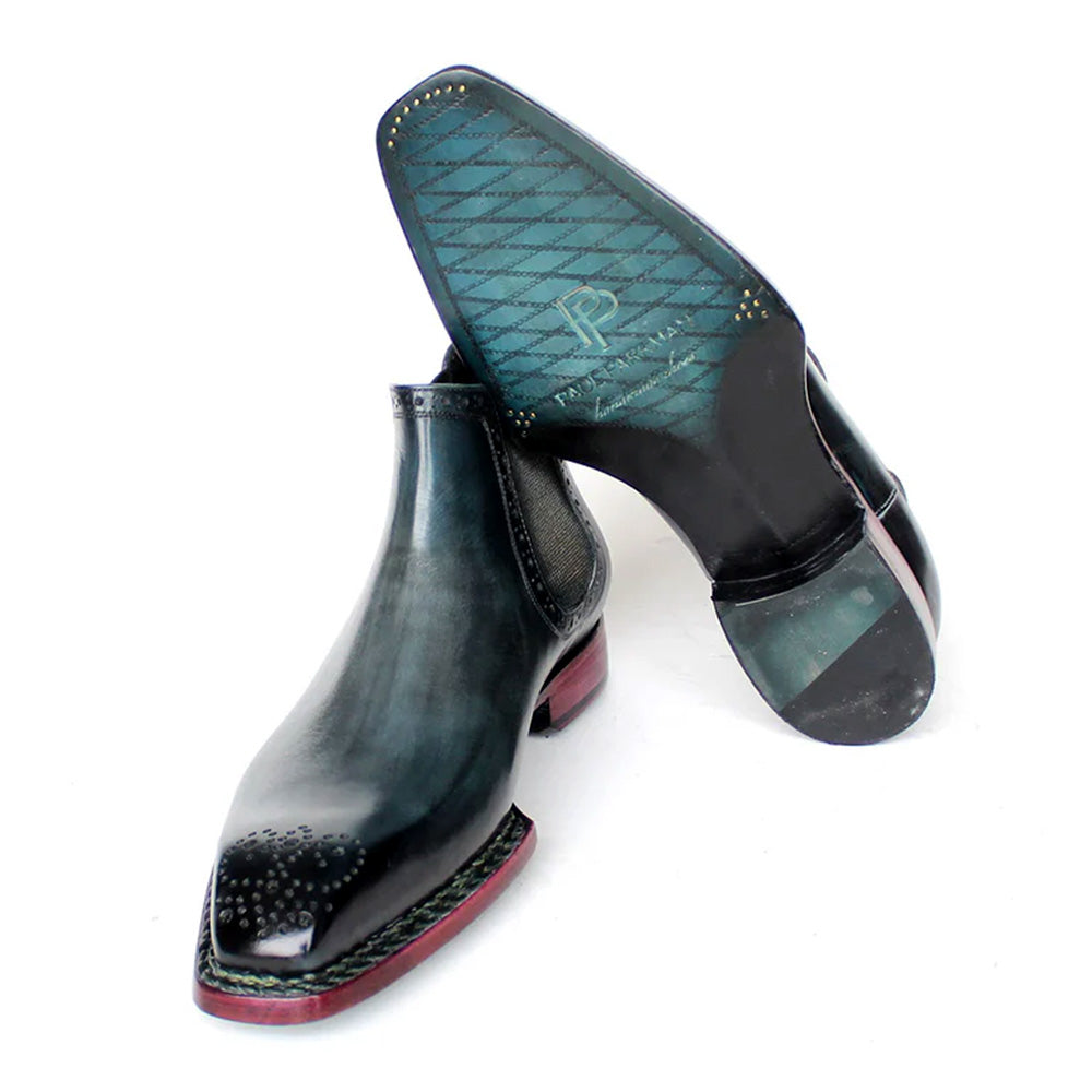 Paul Parkman Norwegian Welted Chelsea Boots Burnished Blue