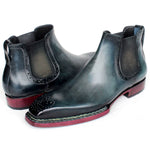 Paul Parkman Norwegian Welted Chelsea Boots Burnished Blue